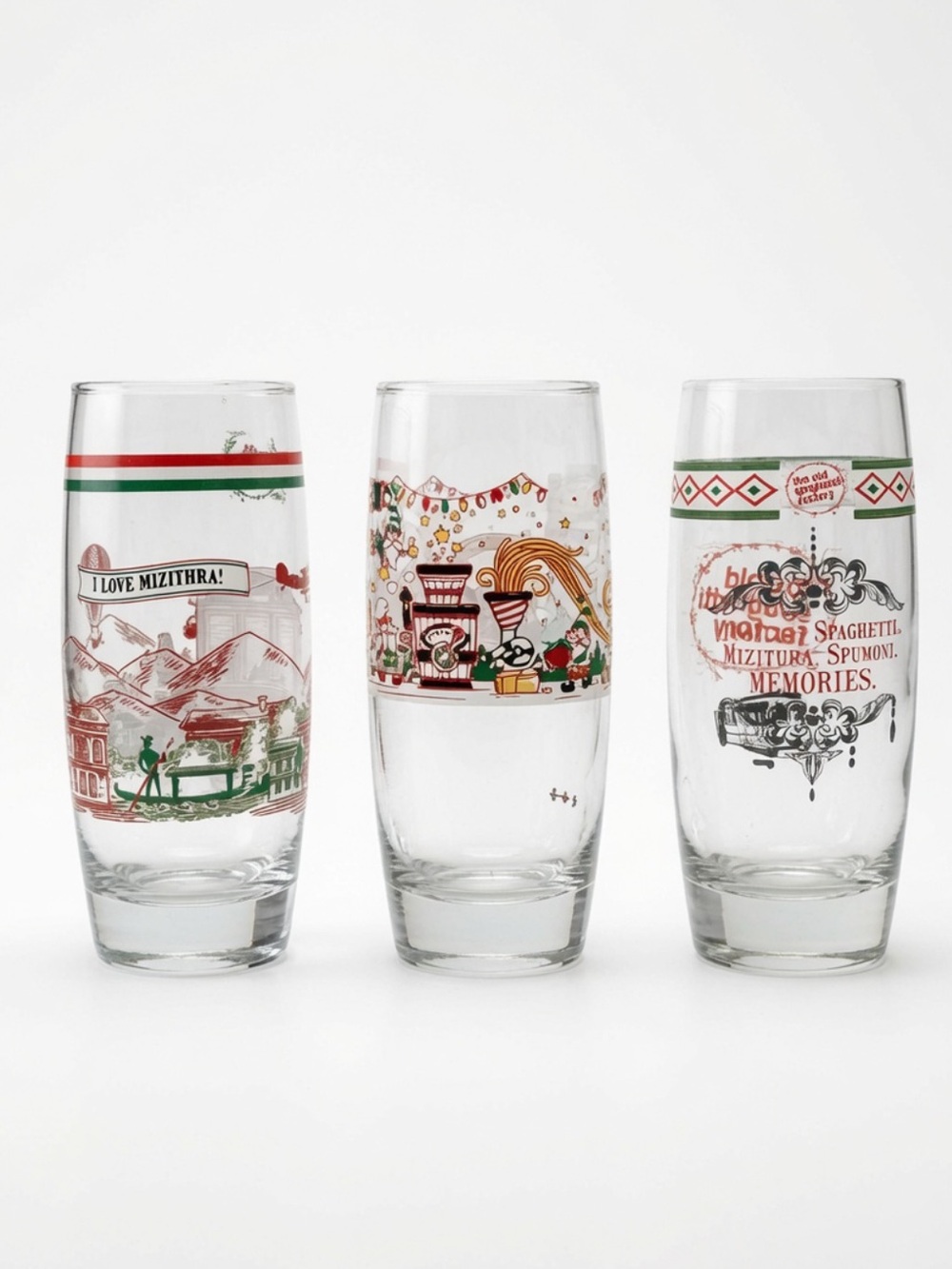 Vintage The Old Spaghetti Factory Collectible Glasses 55th Anniversary Set 3